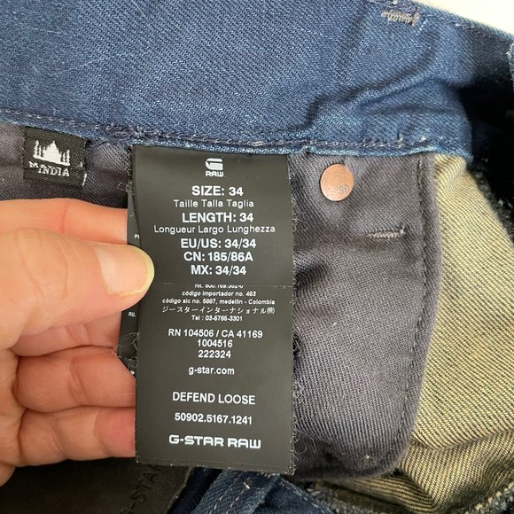 G Star Men's Raw Defend Loose Jeans 34x28.5" - Picture 10 of 14